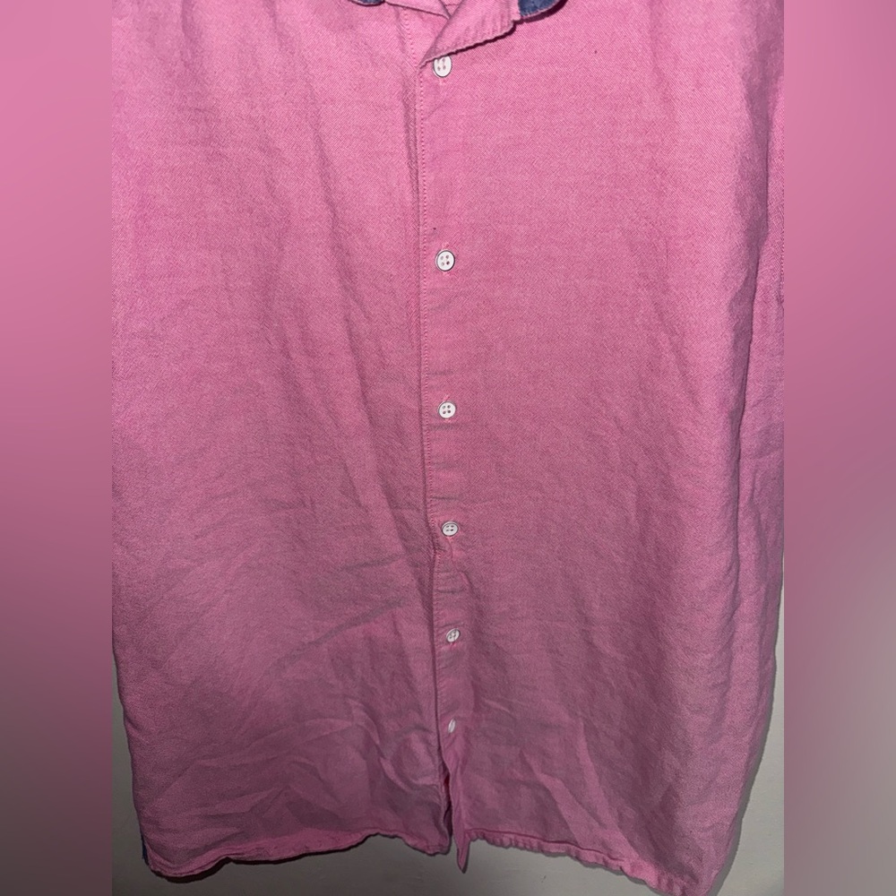 Free Planet Mens Pink Short Sleeve Button Up Size Large - Picture 6 of 7